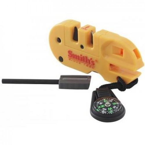 Smiths Pocket Pal x2 Knife Sharpener and Outdoor Tool with Compass and Whistle