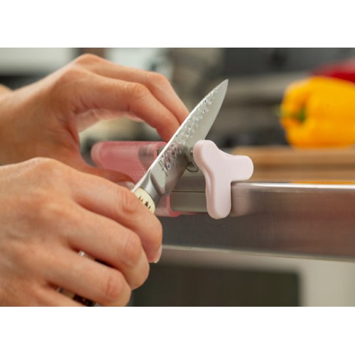 Smith's Slide-Sharp Edge Grip 2-Slot Knife Sharpener - Pink