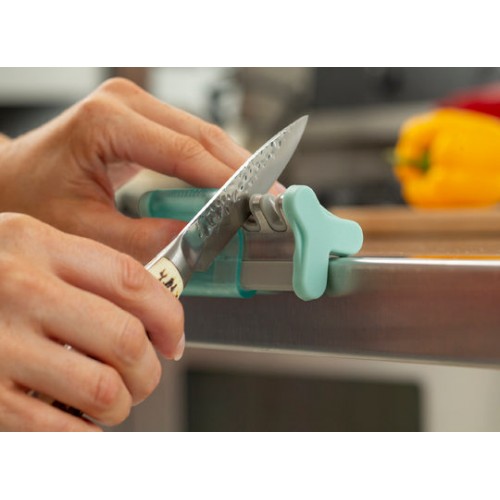 Smith's Slide-Sharp Edge Grip 2-Slot Knife Sharpener - Turquoise
