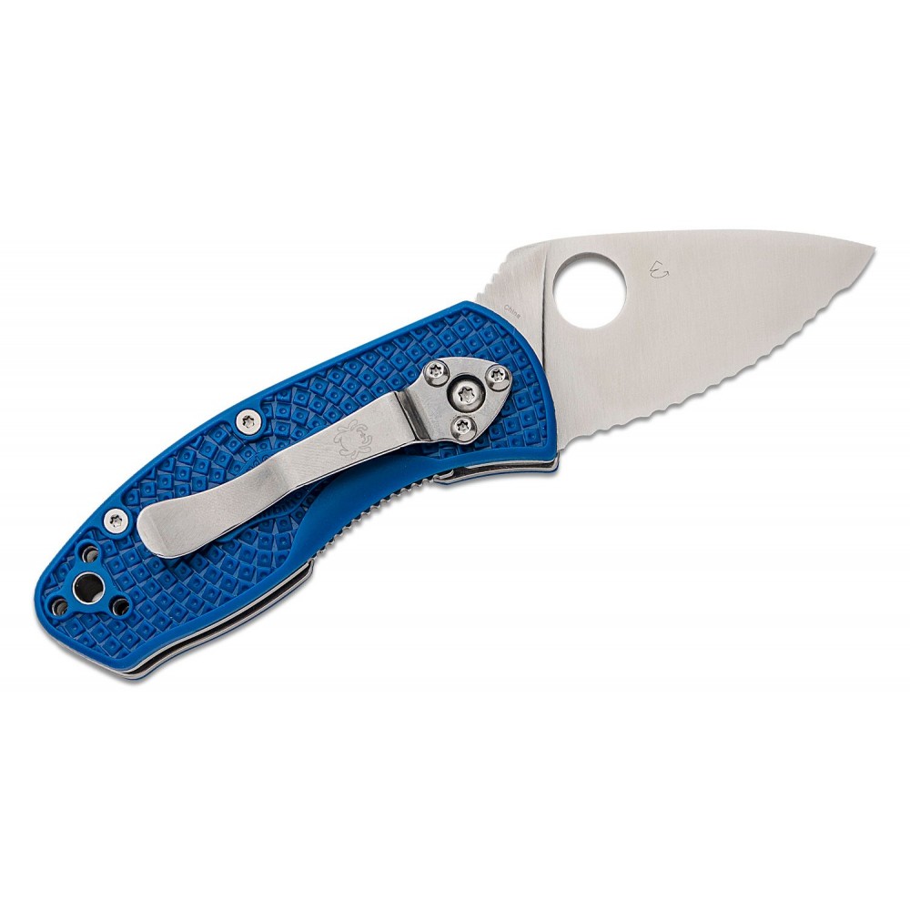 Spyderco Ambitious Lightweight Folding Knife Blue FRN Handle