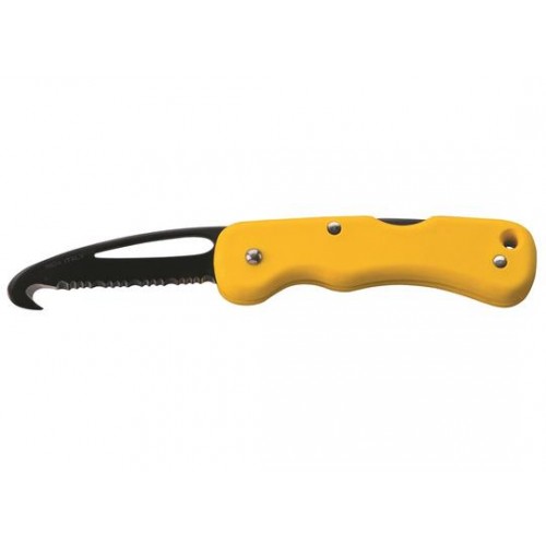MAC 697 SOS 2 Yellow Black Blade  - Boat Rescue Knife Locking with Hook and Shackler