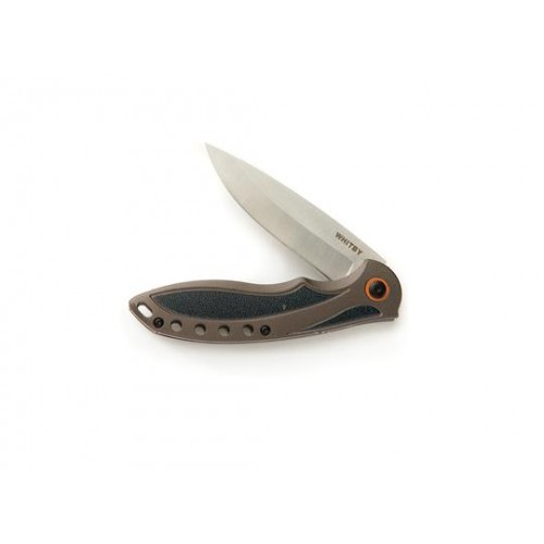 Whitby Liner Lock Knife - 3.25" Blade, Grey Aluminium Handle