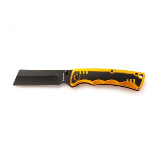 Whitby Cleaver Liner Lock Knife - Orange - 2.75" Blade, Orange and Black Aluminium Handle