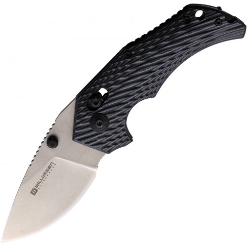 Willumsen Copenhagen Red E Axis Lock Knife Grey - 2.75" Blade, Black and Grey G10 Handle