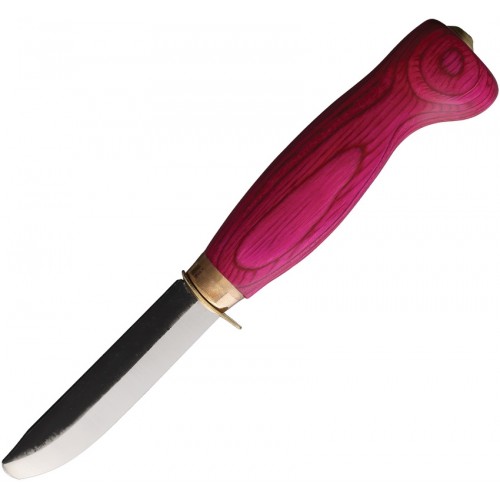 Wood Jewel Rounded Tip Kids Knife Pink
