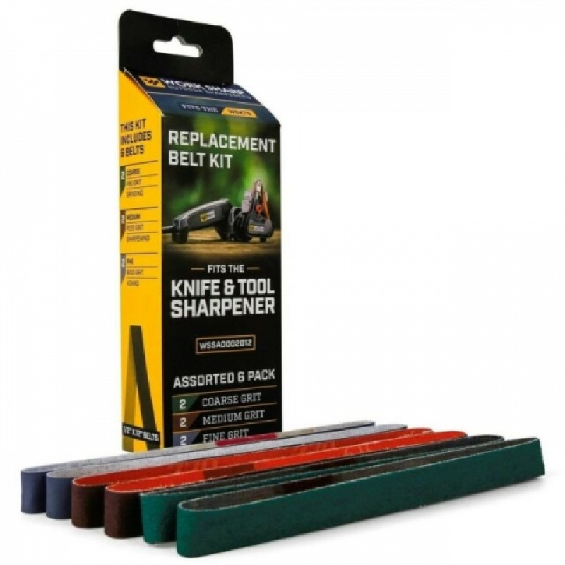 Work Sharp 6 Pack Replacement Belt Kit for WSKTS and WSKTS2 - 2xCoarse, 2xMedium, 2xFine
