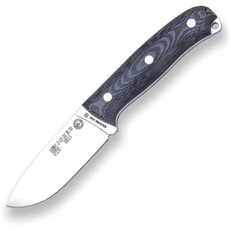 Joker BS9 Ursus Knife - 4" N695 Stainless Steel Blade Black Micarta Handle