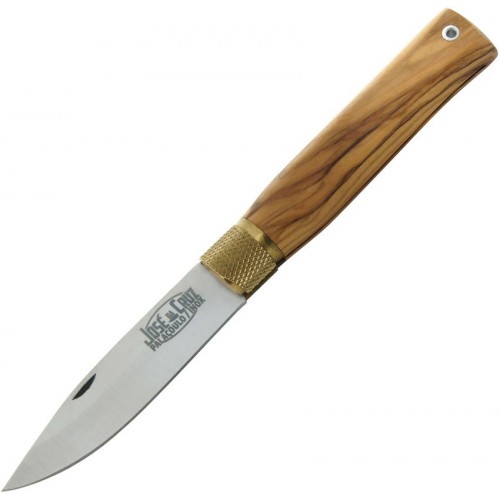 Jose Da Cruz Large Merendeira Folding Pocket Knife - 3.25" Stainless Steel Blade Olive Wood Handle