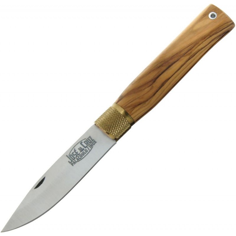 Jose Da Cruz Large Merendeira Folding Pocket Knife - 3.25" Stainless Steel Blade Olive Wood Handle
