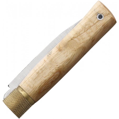 Jose Da Cruz Large Folding Pocket Knife - 3.25" Carbon Steel Blade Ash Wood Handle