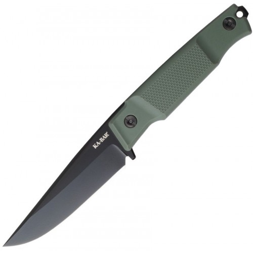 KA-BAR 5500 Apex Fixed Blade Knife - 3.9" D2 Black Blade Green GFN Handle