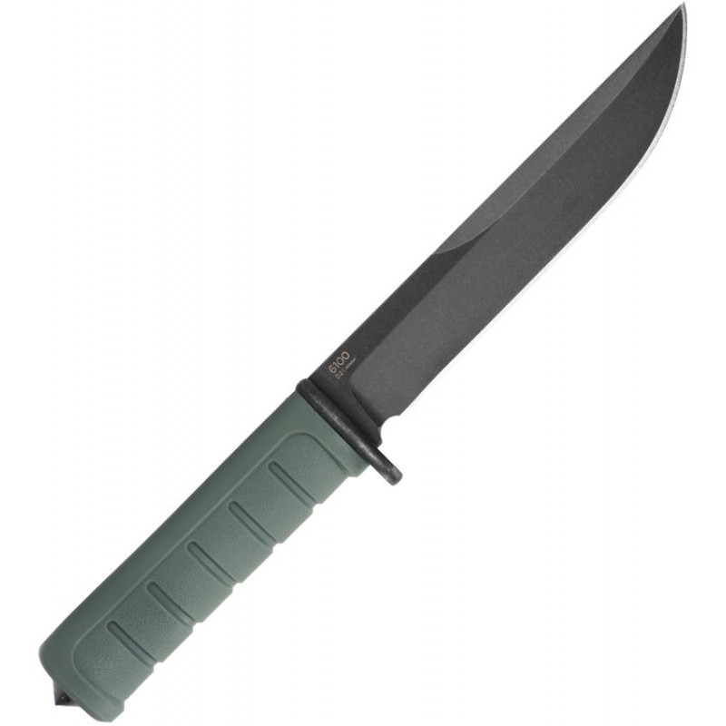 KA-BAR 6100 Dust I Fixed Blade Knife - 6.13" D2 Black Clip Point Blade Green GFN Handle