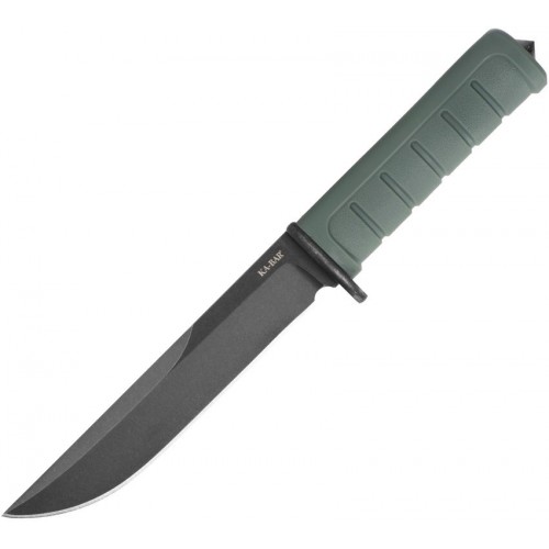 KA-BAR 6100 Dust I Fixed Blade Knife - 6.13" D2 Black Clip Point Blade Green GFN Handle