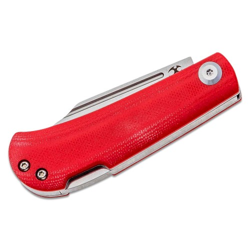 Kansept Knives Wedge Folding Knife - 2.45" 154CM Stonewashed Blade Red G10 Handle