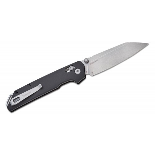 Kershaw Iridium DuraLock KVT Folding Knife - 3.4" D2 Reverse Tanto Blade Black Aluminum Handle