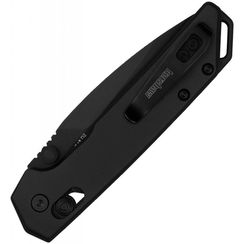 Kershaw Mini Iridium DuraLock KVT Folding Knife - 3" D2 Black Oxide Spear Point Blade Black Aluminum Handle