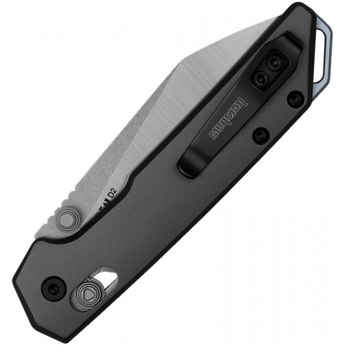 Kershaw Mini Iridium DuraLock KVT Folding Knife - 3" D2 Reverse Tanto Blade Grey Aluminum Handle