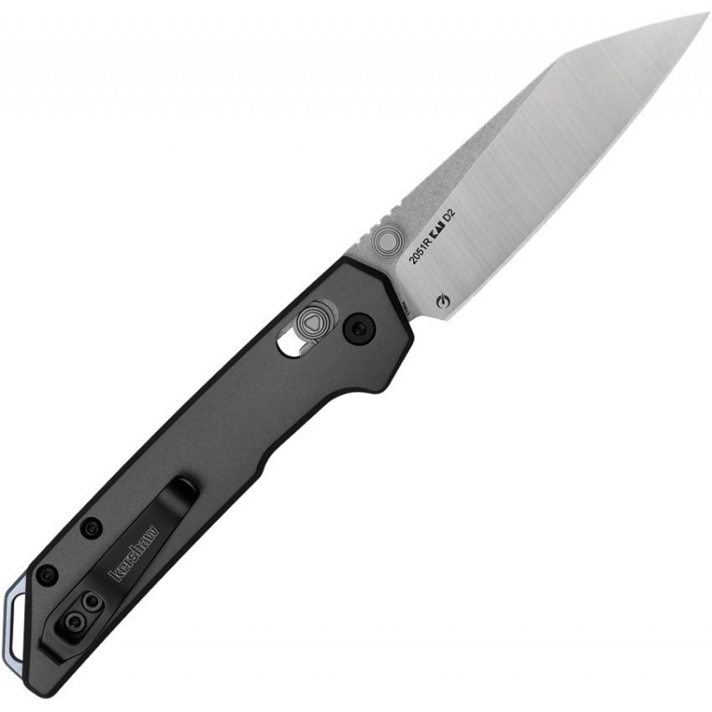 Kershaw Mini Iridium DuraLock KVT Folding Knife - 3" D2 Reverse Tanto Blade Grey Aluminum Handle