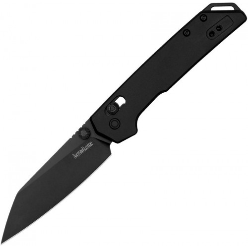 Kershaw Mini Iridium DuraLock KVT Folding Knife - 3" D2 Black Reverse Tanto Blade Black Aluminum Handle