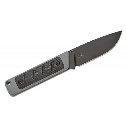 Kizer Smolt Fixed Blade Knife - 2.93" CPM-3V Black Blade Gray G10 Handle