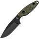 Kizer Muskrat Fixed Blade Knife - 3.15" D2 Black Blade OD Green G10 Handle