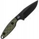 Kizer Muskrat Fixed Blade Knife - 3.15" D2 Black Blade OD Green G10 Handle