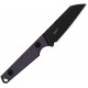 Kizer Phasmids Fixed Blade Knife - 2.8" AEB-L Black Sheepsfoot Blade Machined Purple G10 Handle