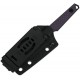Kizer Phasmids Fixed Blade Knife - 2.8" AEB-L Black Sheepsfoot Blade Machined Purple G10 Handle