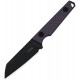 Kizer Phasmids Fixed Blade Knife - 2.8" AEB-L Black Sheepsfoot Blade Machined Purple G10 Handle