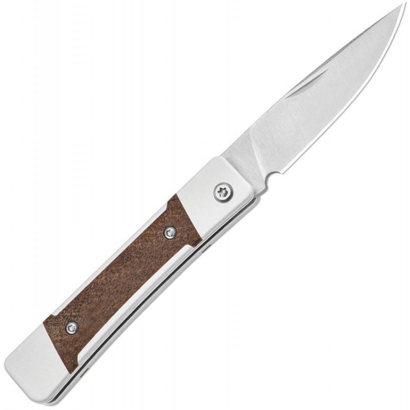Kizer Little Grand UK EDC Folding Knife - 2.52" Nitro-V DP Blade Aluminum Handle with Mkuruti Wood Inlay