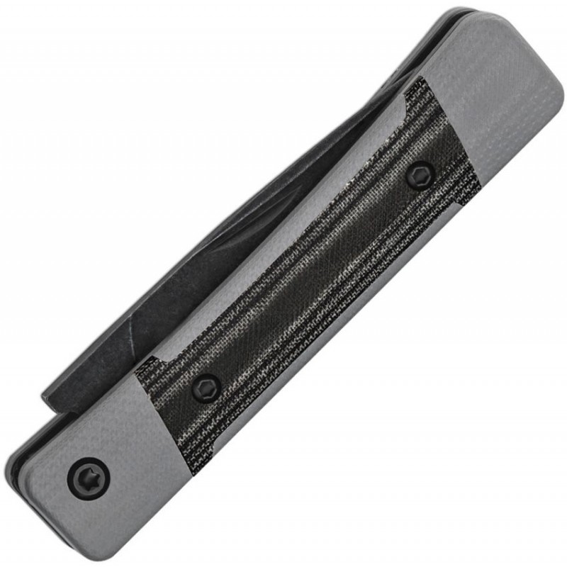 Kizer Little Grand UK EDC Folding Knife - 2.52" Black Nitro-V Blade Grey G10 Handle with Black Micarta Inlays