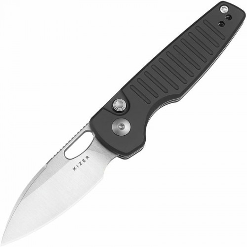 Kizer Parakeet Folding Knife - 2.46" Nitro-V Blade Black Aluminium Handle