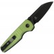 Kizer Parakeet Folding Knife - 2.46" Black Nitro-V Blade Green Aluminium Handle