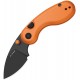 Kizer Microbe Button Lock Folding Knife - 2.13" Black 14C28N Stainless Steel DP Blade Orange Aluminum Handle