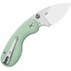 Kizer Microbe Button Lock Folding Knife - 2.13" 14C28N Stainless Steel DP Blade Green G10 Handle