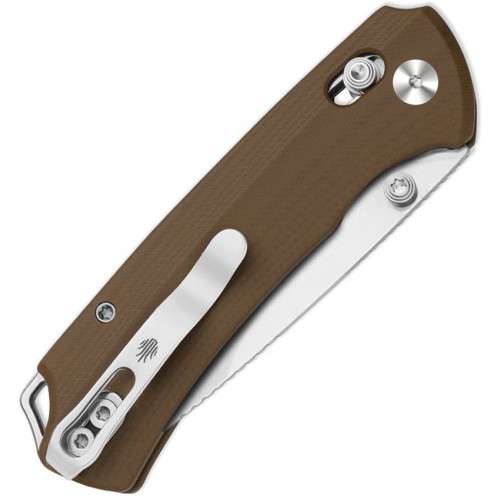 Kizer Hennicke Task I T1 CD Clutch Lock Folding Knife - 3.2" Nitro-V Blade Brown G10 Handle