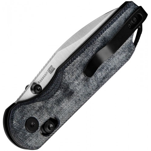 Kizer Assassin Folding Knife - 2.99" Nitro-V Stainless Steel Blade Blue Micarta Handle