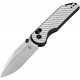Kizer Assassin Folding Knife - 2.99" Nitro-V Stainless Steel Blade Silver G10 Handle