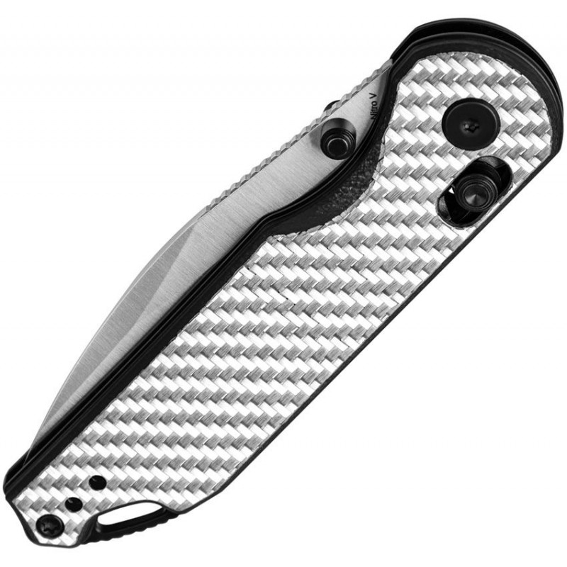 Kizer Assassin Folding Knife - 2.99" Nitro-V Stainless Steel Blade Silver G10 Handle