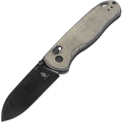 Kizer Drop Bear Folding Knife - 2.97" 154CM Black Blade Micarta Handle