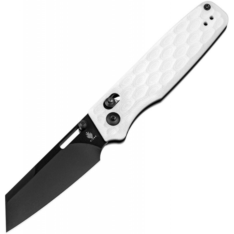 Kizer Task Folding Knife - 3.04" Nitro-V  Blade White G10 Handle