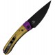 Kizer Mini Momo Folding Knife - 3.2" Nitro-V DP Blade Ultem Handles with Purple Aluminum Bolsters