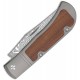 Kizer Trestle UK EDC Folding Knife - 2.88" Acid Washed Samascus Steel Blade Grey Titanium with Mkuruit Wood Inlay