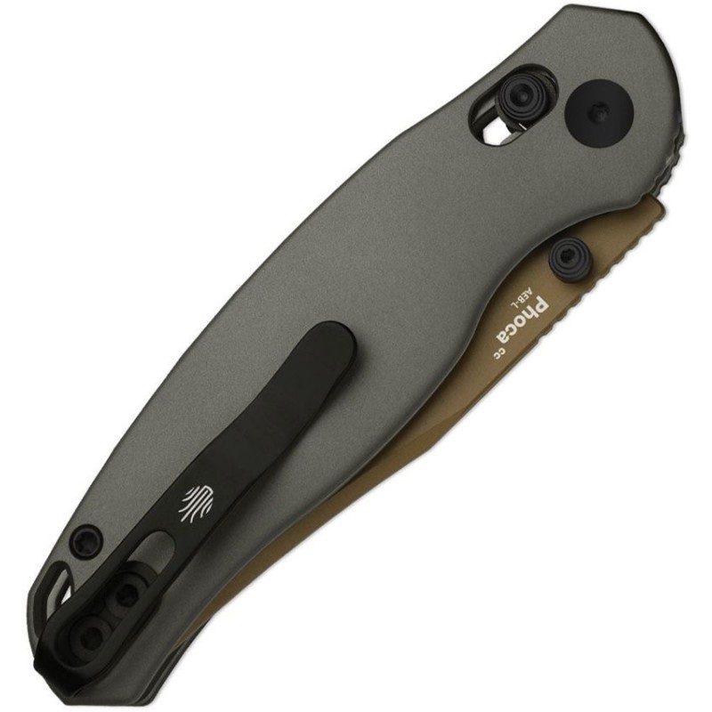 Kizer Phoca CC Clutch Lock Sunset Folding Knife - 2.9" AEB-L Blade Grey Aluminium Handle