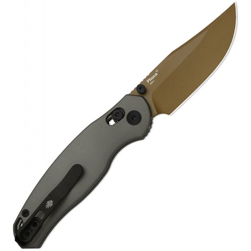Kizer Phoca CC Clutch Lock Sunset Folding Knife - 2.9" AEB-L Blade Grey Aluminium Handle