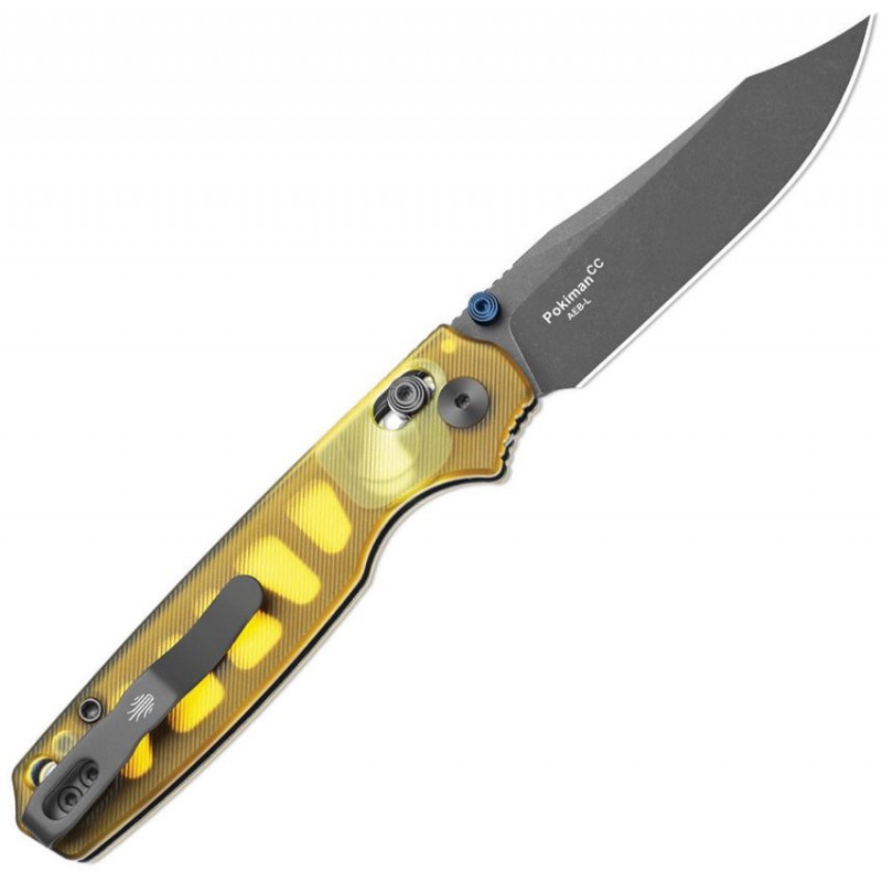 Kizer Pokiman CC Clutch Lock Folding Knife - 3.16" AEB-L Gray Stonewashed Blade Ultem Handle