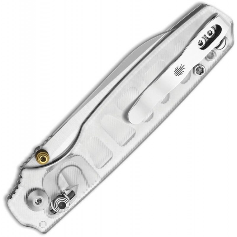 Kizer Pokiman CS Crossbar Lock Folding Knife - 3.16" Satin AEB-L Blade Clear Acrylic Handle
