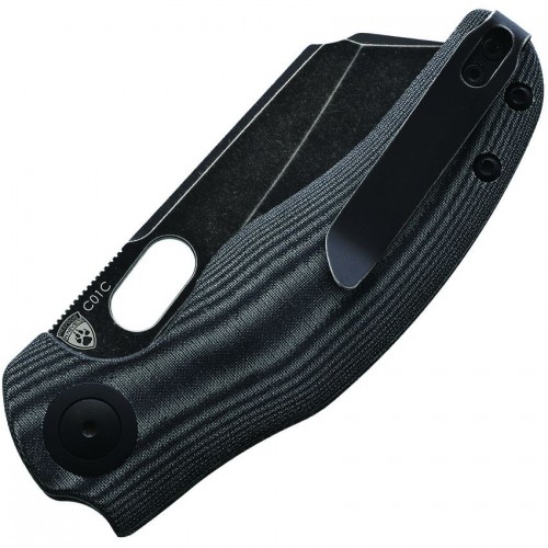 Kizer Vanguard Sheepdog C01C Clutch Lock Folding Knife - 3.15" 154CM Black Stonewashed Blade Purple Aluminum Handle