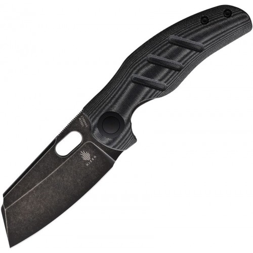 Kizer Vanguard Sheepdog C01C Clutch Lock Folding Knife - 3.15" 154CM Black Stonewashed Blade Black Micarta Handle