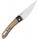 Kizer Momo Folding Knife - 4.17" Nitro-V Satin DP Blade Natural Micarta Handle with Black G10 Bolster